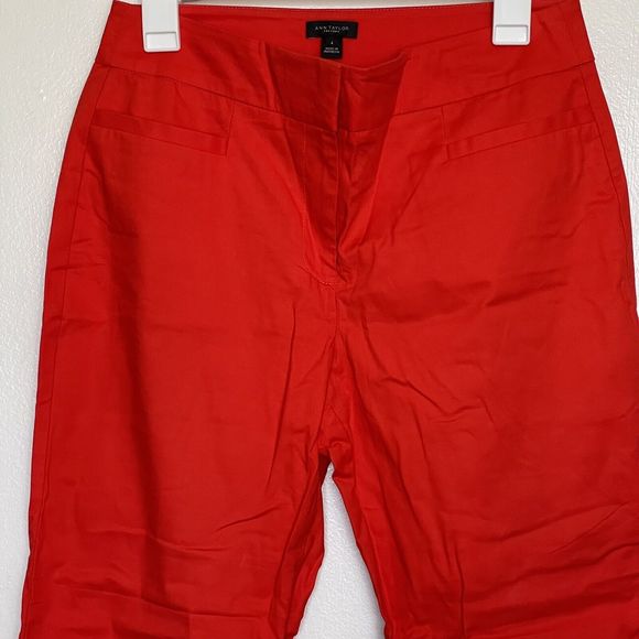 Ann Taylor Womens Pants Sz 4 Cropped Mid Rise Mid Waist Slit Straight Leg Casual - Picture 5 of 12